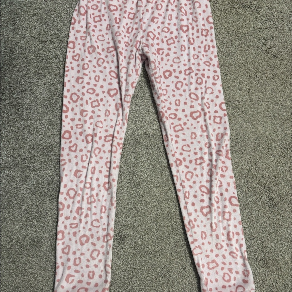 Cat & Jack kids fleece pj set pink leopard print size 10 - Picture 3 of 3